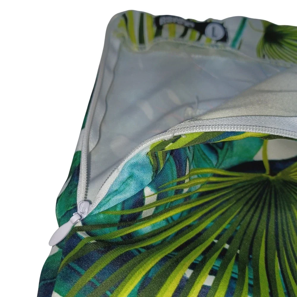 Pepita Perez Womens L High Waist Tropical Palm Print Shorts Bold Resort Vacation